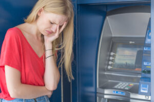 Financially sick employee cannot withdraw money from ATM